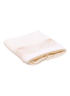 Buy Embroidered Bath Sheet White/Beige 90x150cm in Egypt