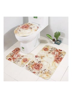Buy 3 In 1 Anti-slip Toilet Seat Cover Toilet Mat Bathroom Bath Mat Carpet Set(SY36) Multicolour 35 x 20 x 40centimeter in Saudi Arabia