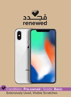 Buy Renewed - iPhone X With FaceTime Silver 256GB 4G LTE in UAE