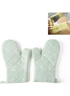 Buy Thickened Silicone Heat-resistant Baking Gloves Green 30 x 16 x 6cm in Saudi Arabia