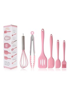 Buy 6 In 1 Silicone Kitchenware Slotted Spatula Set Pink 30x8x8cm in Saudi Arabia