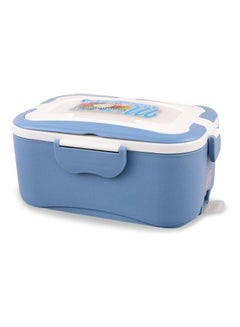 Buy 2-Piece Electric Heating Lunch Box Set Blue/White in UAE