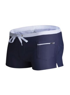 اشتري Solid Drawstring Swim Shorts Sapphire Blue/White في السعودية