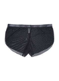 Buy Solid Low Rise Split Boxers Black in Saudi Arabia