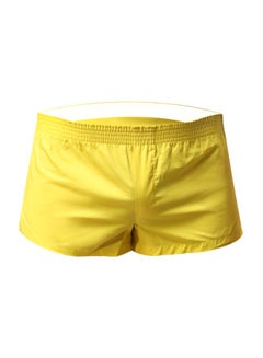 Buy Solid Swimming Shorts Yellow in Saudi Arabia