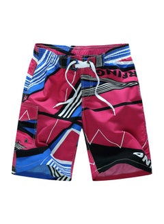 Buy Printed Beach Shorts Red/Blue in Saudi Arabia