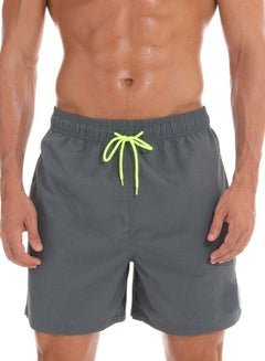 Buy Solid Beach Shorts Gray in Saudi Arabia