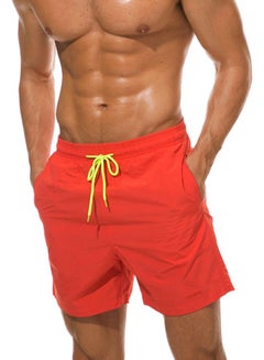 Buy Solid Beach Shorts Orange in Saudi Arabia