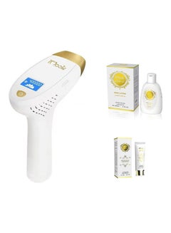Buy Home Laser Hair Removal IPL Single Lamp 400000 Pulses With Lotion 250ml And Skincare Cream 100g White in Saudi Arabia