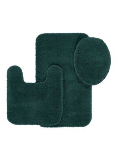 Buy 3-Piece Bathroom Rugs Set Green 34x0.8x31inch in UAE