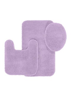 Buy 3-Piece Bathroom Rugs Set Purple 34x0.8x31inch in UAE