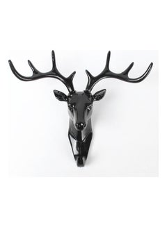 Buy Deer Head With Antler Adhesive Hook Black 18.5x17cm in UAE