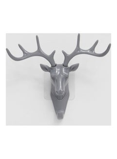 Buy Deer Head With Antler Adhesive Hook Grey 18.5x17cm in UAE