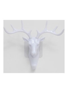 Buy Deer Head With Antler Adhesive Hook White 18.5x17cm in UAE