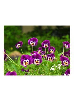 Buy Pansies Themed Wall Sticker Green/Purple/White 140x105cm in Egypt