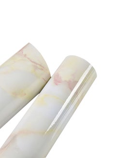Buy Marble Pattern Water-Resistant Removable Self Adhesive Wallpaper Peel Multicolour 59x6.5x6.5cm in UAE