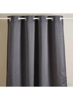 Buy Atlanta Polyester Solid Single Window Curtain Charcoal Grey 160x140cm in Saudi Arabia