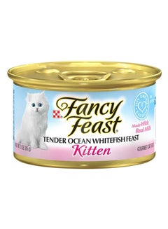 Buy Fancy Feast Kitten Ocean Whitefish Wet Cat Food Brown 85g in UAE