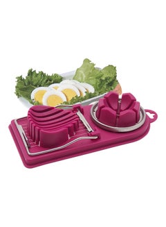 Buy 2 in1 Multifunctional Stainless Steel Egg Slicer With Cutter Mold Flower Edges Purple 20.5*4*9.5cm in UAE