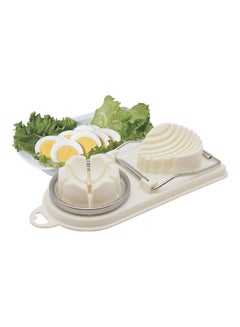 Buy 2 in1 Multifunctional Stainless Steel Egg Slicer With Cutter Mold Flower Edges White 20.5*4*9.5cm in Saudi Arabia