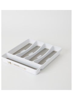 Buy Omega Cutlery Tray White/Grey 32.5x29x4.5cm in UAE