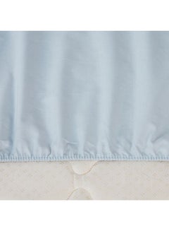 Buy Essential Solid Fitted Sheet Cotton Light Blue 180x210+25cm in UAE