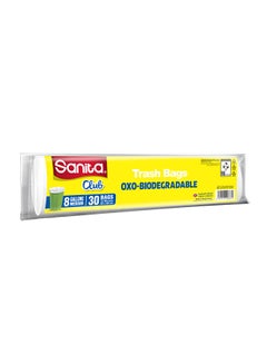 Buy 30-Piece Sanita Oxo Biodegradable Flat Garbage Bag White 58x50cm in UAE