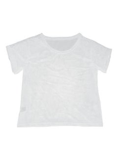 Buy Breathable Mesh Yoga Tops Short Sleeves Running Sport Fitness T-Shirt White in Saudi Arabia