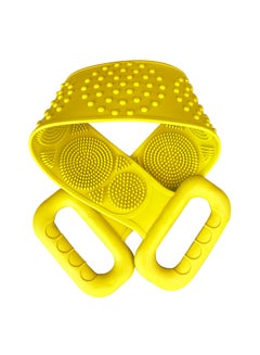 اشتري Double-Sided Silicone Bath Back Scrubber Yellow 72cm في مصر