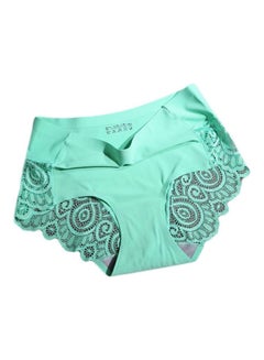 Buy Lace Detail Seamless Panty Green in Saudi Arabia