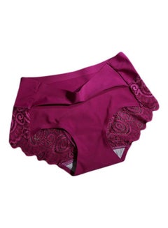 Buy Lace Detail Seamless Panty Wine Red in UAE