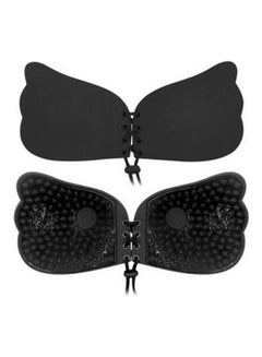 Buy Silicone Adhesive Invisible Front Closure Chest Paste Bra Black in Saudi Arabia