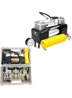 Buy Portable Car Emergency Kit With Double Cylinder Air Compressor in UAE