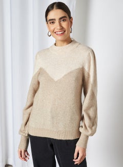 Buy Colourblock Puffed Sleeve Sweater Tuffet in UAE