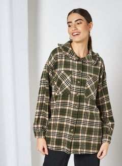 Buy Plaid Shacket Black in Saudi Arabia