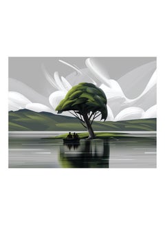 اشتري ملصق جداري لصق ذاتي من الفينيل بنمط القارب أبيض/أخضر 160 x 120سم في مصر