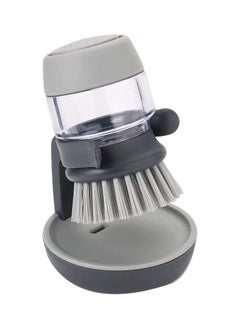 Buy Palm Scrub Brush Soap Dispenser Grey/Clear 8.8x9.5x13.5centimeter in UAE