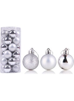 Buy 24-Pieces Christmas Tree Decoration Ball Silver 20 x 10 x 20cm in Egypt