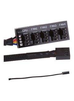 Buy 4-Pin TX4 CPU Cooling Fan Braided Power Cable Hub Splitter Adapter Black in Saudi Arabia
