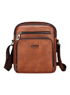 Buy Leather Multi Pocket Cross Body Bag Tan in Egypt