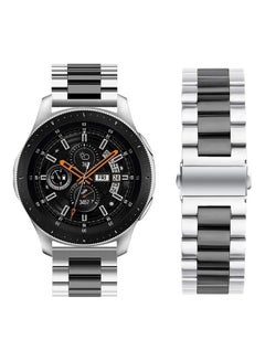 Buy Stainless Steel Smartwatch Strap Band For Samsung Galaxy Watch 46mm/Huawei Gt2/Gear S3 Frontier And Classic/Honor Magic 2/Fossil Silver/Black in Saudi Arabia