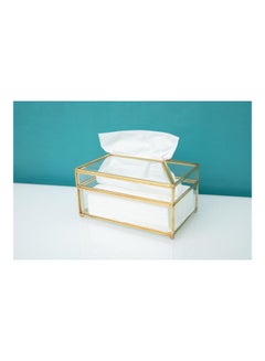 Buy Luxury Glass Mirror Tissue Box Transparent 19.5x11x12cm in UAE