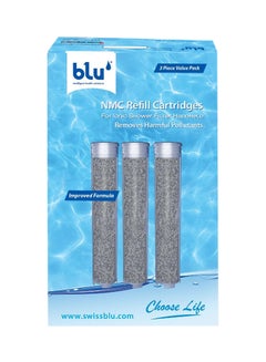 Buy NMC Refill Cartridges For Ionic Shower Filter Handheld - 3 Piece Value Pack Grey L2.4xW2.4xH12.2cm in UAE