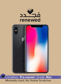Buy Renewed - iPhone X With FaceTime Space Gray 64GB 4G LTE in UAE