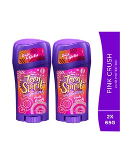 Buy Pack of 2 Teen Spirit Pink Crush Antiperspirant Deodorant 65g in UAE