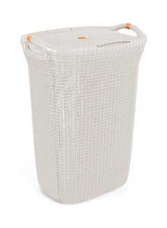 Buy Plastic Laundry Basket White 45 x 35 x 62cm in Egypt