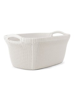 Buy Oval Laundry Basket White 36 x 27 x 59cm in Egypt