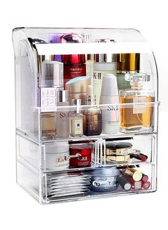 Buy Acrylic Dust Proof Cosmetic Storage Box Clear in UAE