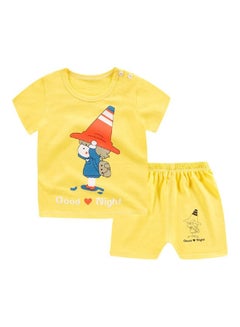 Buy 2-Piece Children Home Suit Top and Shorts Multicolour in Saudi Arabia