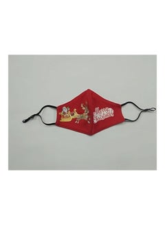 Buy Reusable Fabric Face Mask Red Xmas Santa Cart Small in UAE